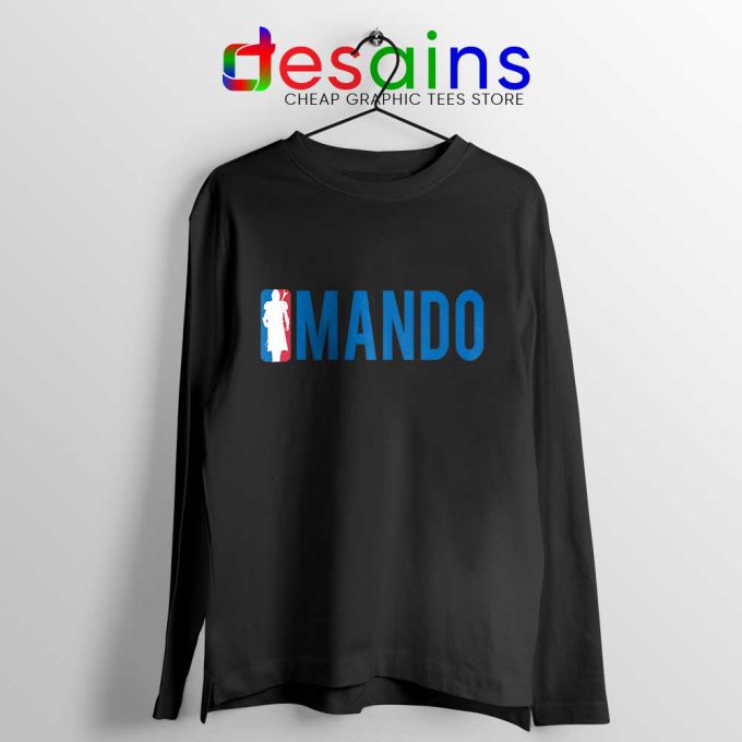 Mando NBA Logo Black Long Sleeve Tee Mandalorian