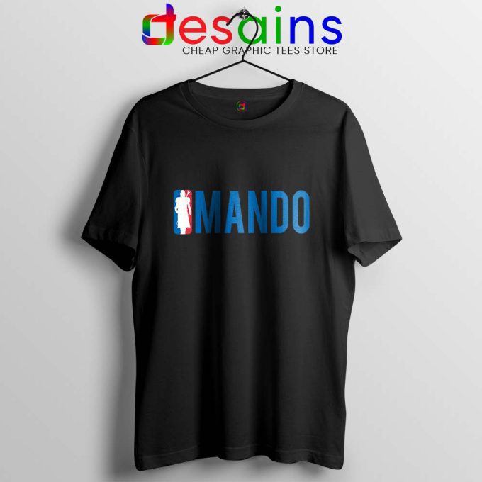 Mando NBA Logo Black T Shirt The Mandalorian