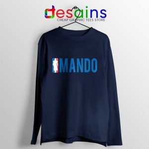 Mando NBA Logo Navy Long Sleeve Tee Mandalorian