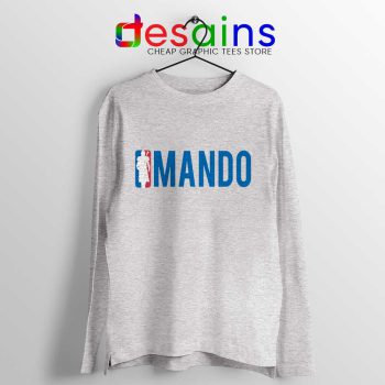 Mando NBA Logo SPort Grey Long Sleeve Tee Mandalorian