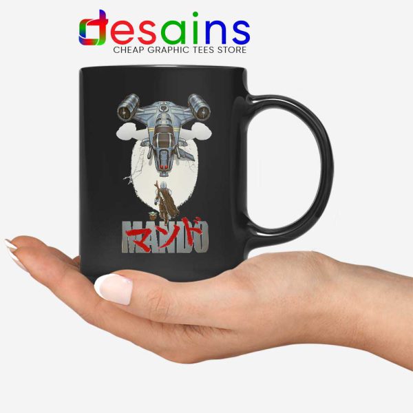 Mando Ship Star Wars Black Mug Din Djarin