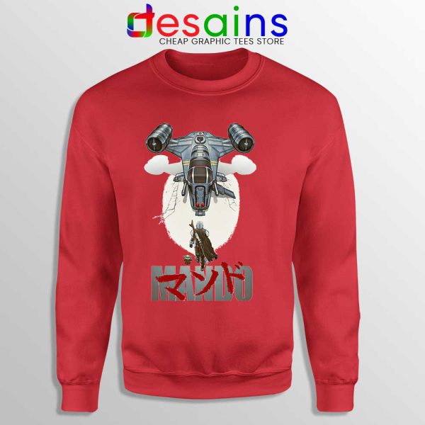 Mando Ship Star Wars Red Sweatshirt Din Djarin