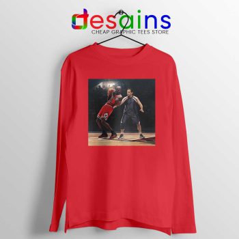 Michael Scott Vs Jordan Red Long Sleeve Tee