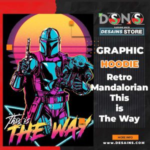 Neo-80s Bounty Grogu Art Graphic Hoodie The Mandalorian's