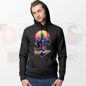 Neo-80s Bounty Grogu Art Hoodie The Mandalorian's Vintage Way