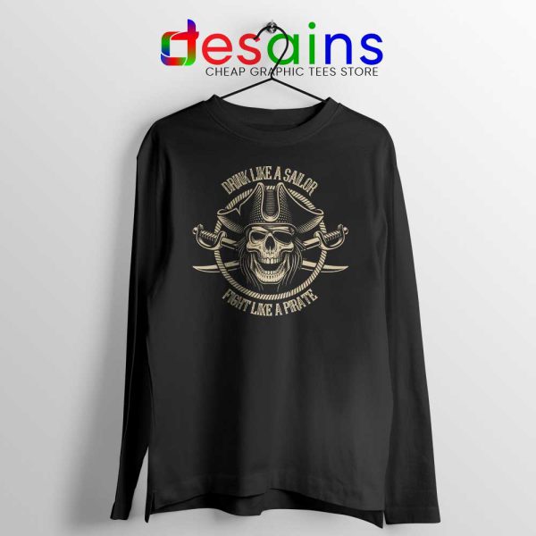 Pirate Skull and Crossbones Long Sleeve Tee