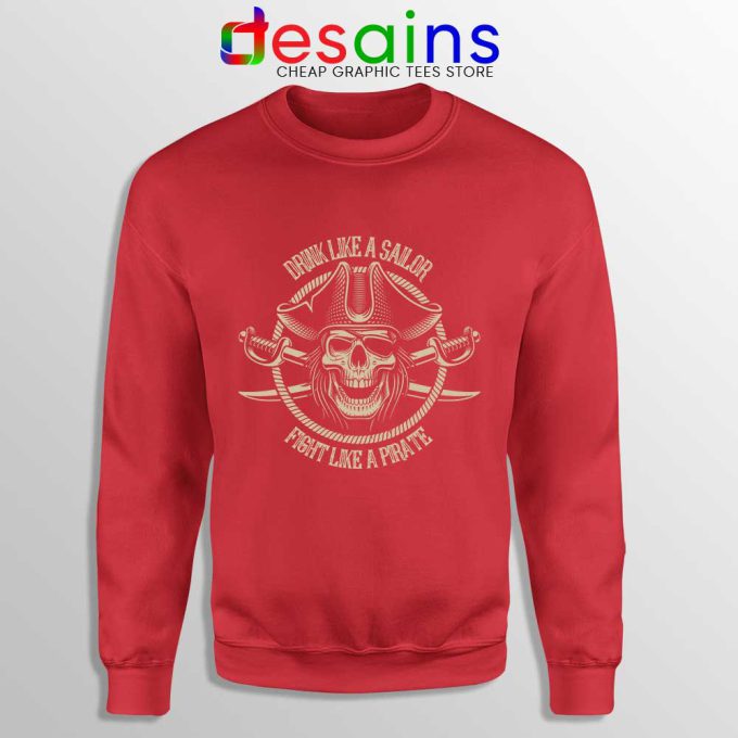 Pirate Skull and Crossbones Red Sweatshirt