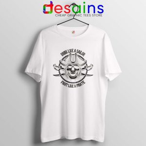Pirate Skull and Crossbones White T Shirt