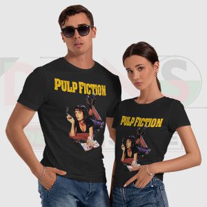 Smoking Pulp Fiction Mia T-Shirt - Classic Film Poster