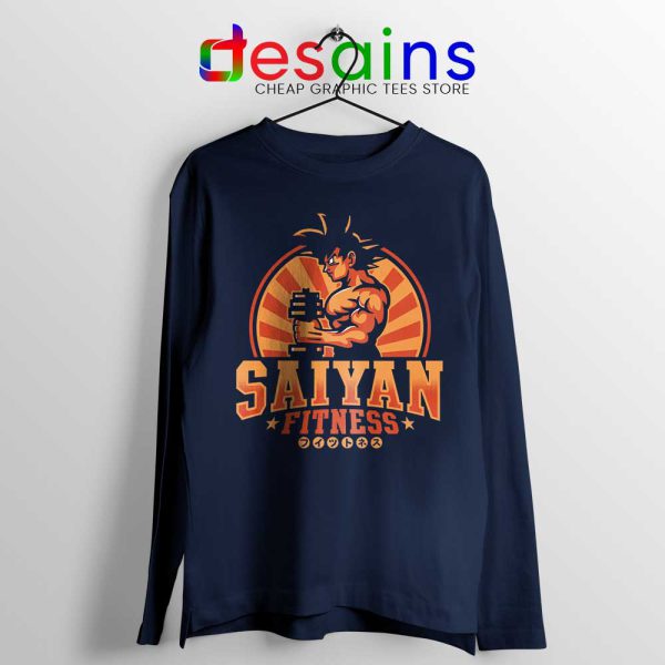 Super Saiyan Workout Navy Long Sleeve Tee Goku Gym