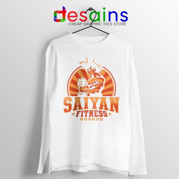 Super Saiyan Workout White Long Sleeve Tee Goku Gym