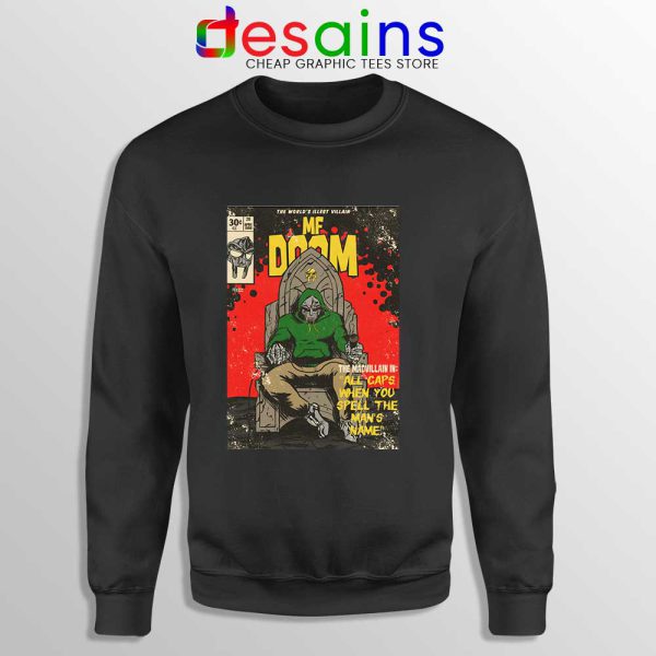 All Caps Madvillain Song Black Sweatshirt MF Doom Merch