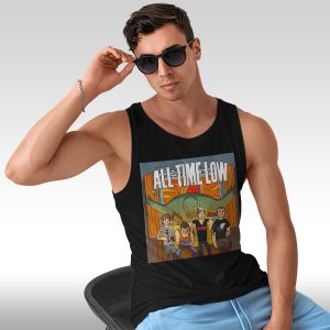 All Time Low Don t Panic Tour Black Tank Top Graphic