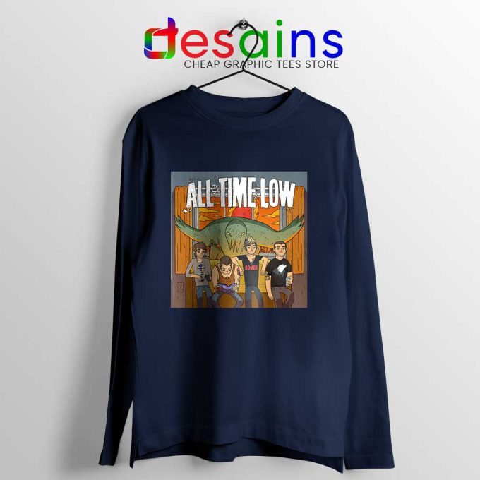 All Time Low Don t Panic Tour Navy Long Sleeve Tee Band