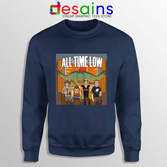 All Time Low Don t Panic Tour Navy Sweatshirt Band