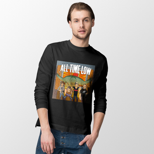 All Time Low Don't Panic Tour Black Long Sleeve Tee