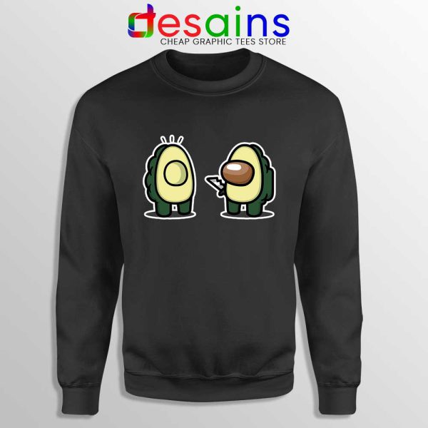 Avocado Imposter Among Us Black Sweatshirt Game Funny