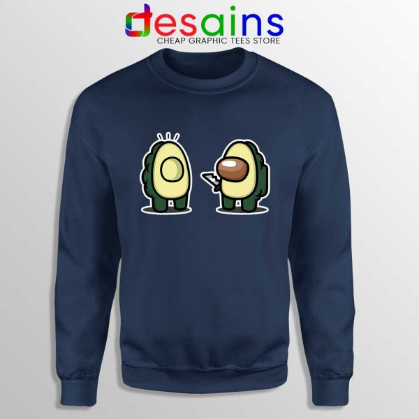Avocado Imposter Among Us Navy Sweatshirt Game Funny