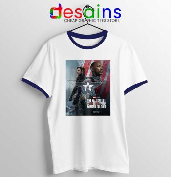 Cheap Falcon and Winter Soldier Navy Ringer Tee Marvel Disney+
