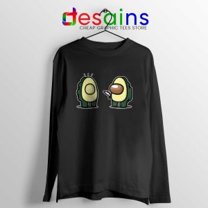 Cute Avocado Imposter Black Long Sleeve Tee Game Among Us