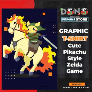 Cute Pikachu Meets Zelda Legendary Pokémon Graphic T-Shirt