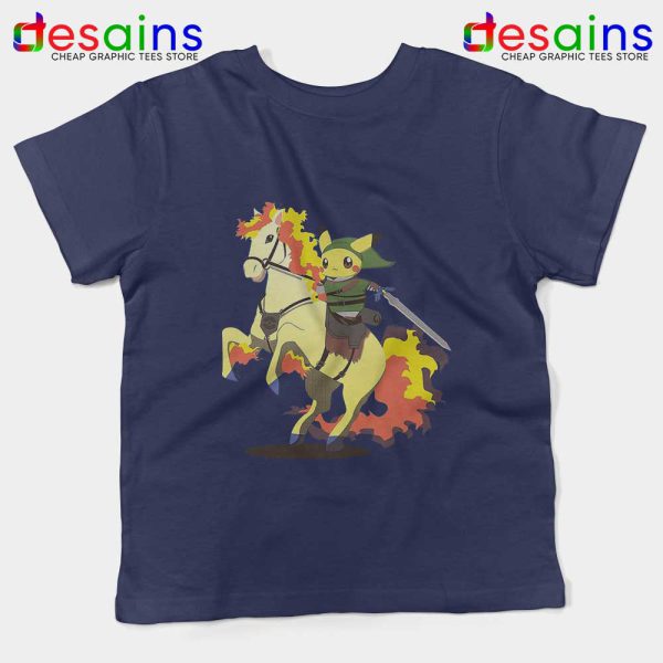 Cute Pikachu Zelda Navy Kids Tee Pokemon