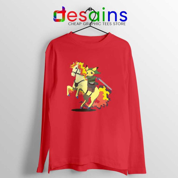 Cute Pikachu Zelda Red Long Sleeve Tee Pokemon