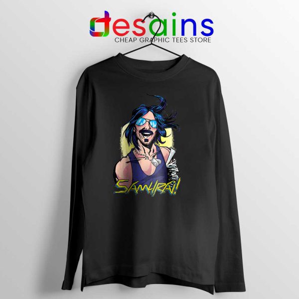 Cyberpunk 2077 Johnny Black Long Sleeve Tee Samurai