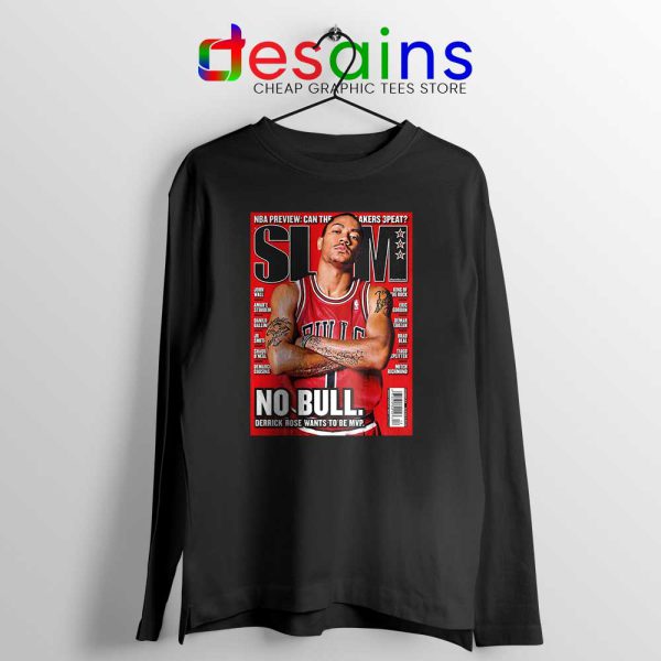 Derrick Rose No Bulls Black Long Sleeve Tee Slam