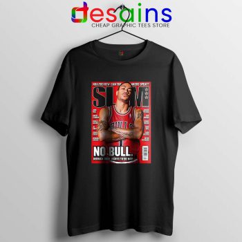 Derrick Rose No Bulls Black T Shirt Slam Cover