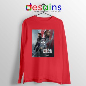 Falcon and Winter Soldier Merch Red Long Sleeve Tee Disney+