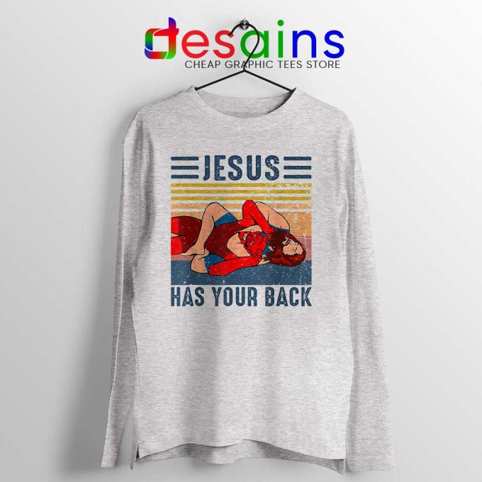God Always has my Back Quotes Sport Grey Long Sleeve Tee