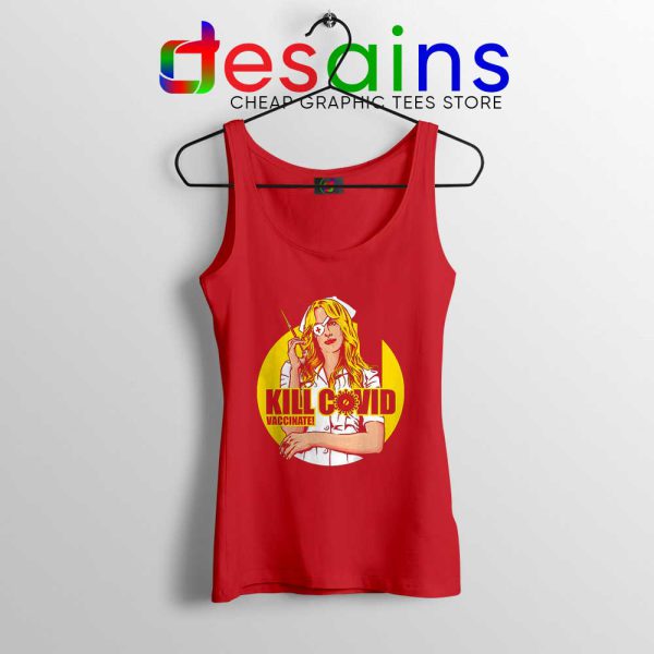 Kill Bill Covid Red Tank Top Coronavirus Vaccine