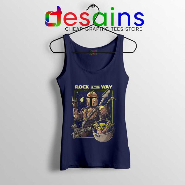 Mandalorian AcDc Rock n Roll Navy Tank Top Disney+