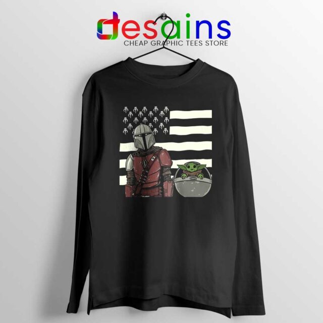 Mando Baby Yoda Flag Long Sleeve Tee Disney