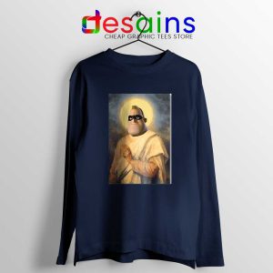 Mr Incredible Meme Pious Navy Long Sleeve Tee