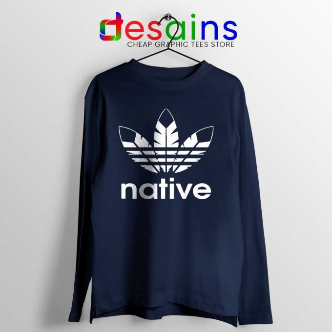 Native American Adidas Navy Long Sleeve Tee Logo