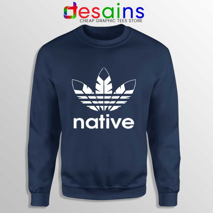 Native American Adidas Navy Sweatshirt Indians Logo