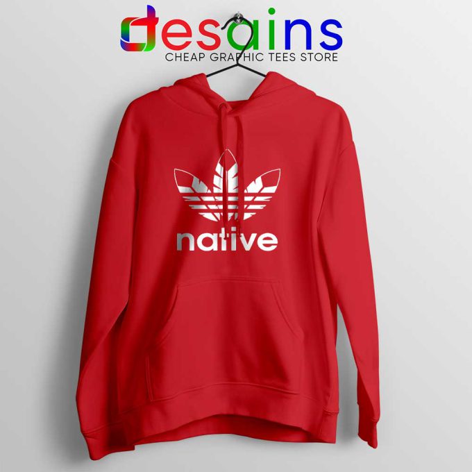 Native American Adidas Red Hoodie Indians Logo