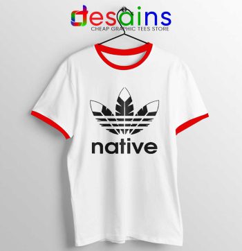 Native American Adidas Red Ringer Tee Indians Logo