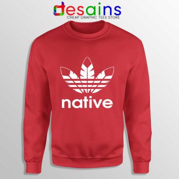 Native American Adidas Red Sweatshirt Indians Logo