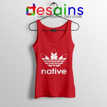 Native American Adidas Red Tank Top Indians Logo