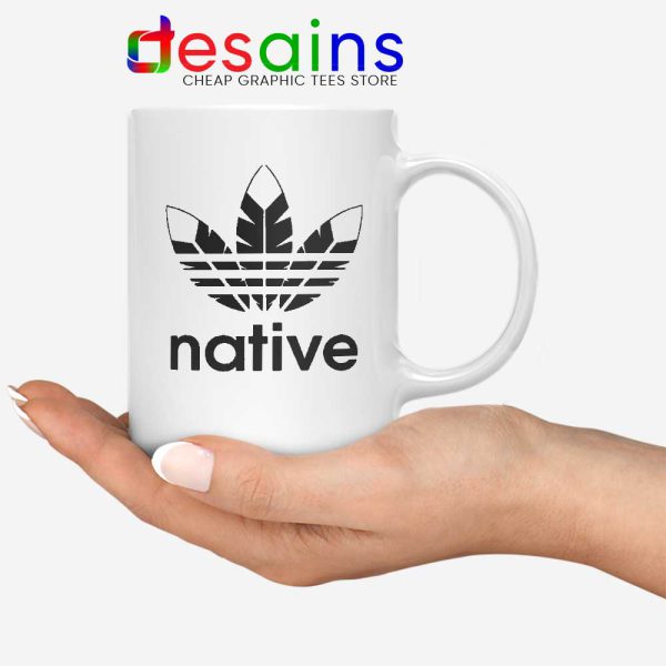 Native American Adidas White Mug Indians Logo