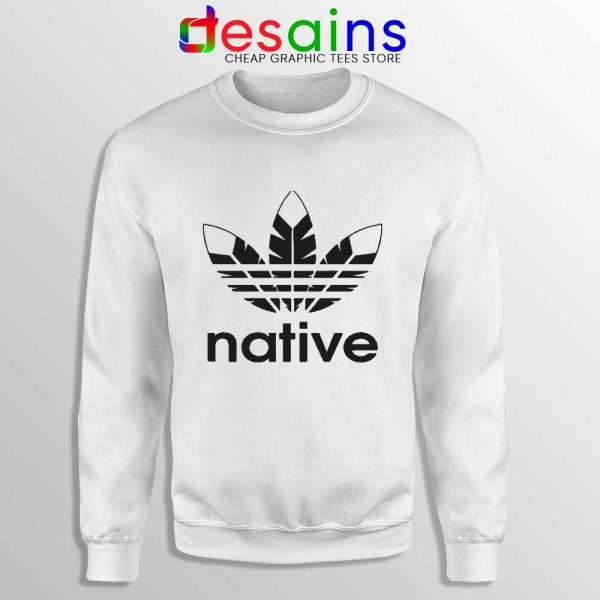 Native American Adidas White Sweatshirt Indians Logo