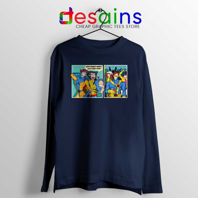 Scotty Doesnt Know Navy Long Sleeve Tee X-Men