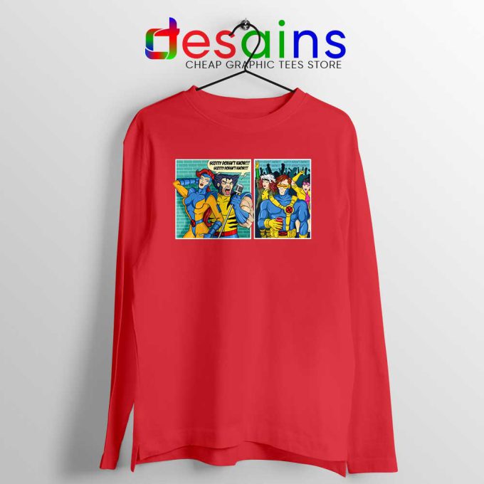 Scotty Doesnt Know Red Long Sleeve Tee X-Men