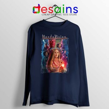 Wandavison Scarlet Witch and Vision Navy Long Sleeve Tee
