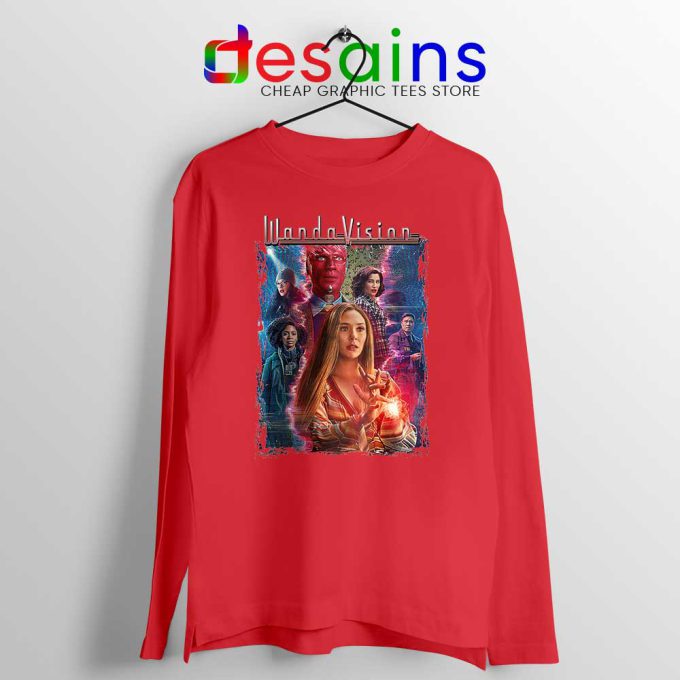 Wandavison Scarlet Witch and Vision Red Long Sleeve Tee