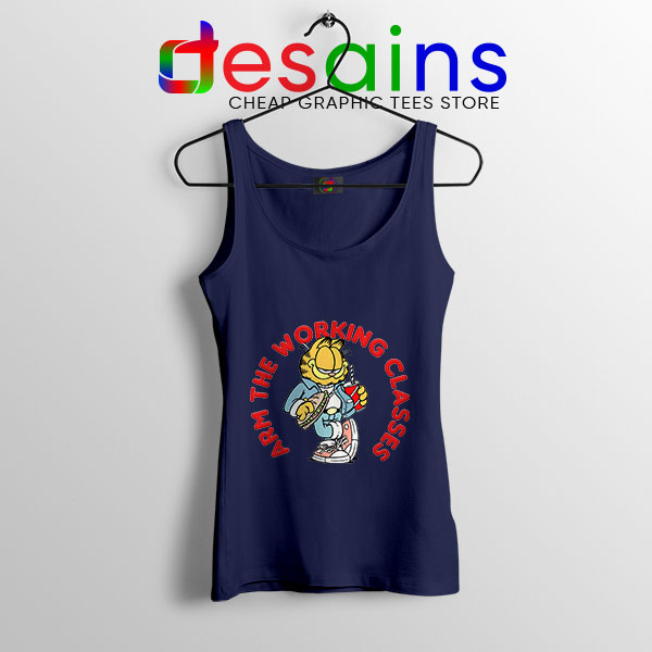 Buy Garfield Meme Funny Navy Tank Top Arm The Working Classes