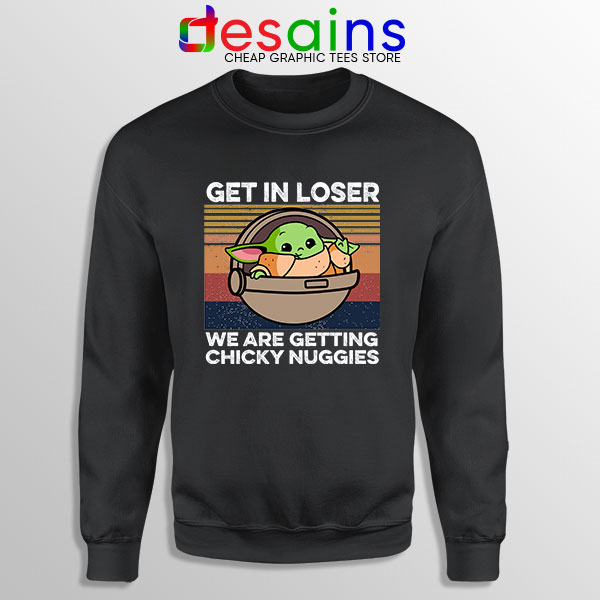 Chicky Nuggies Baby Yoda Black Sweatshirt Meme Grogu
